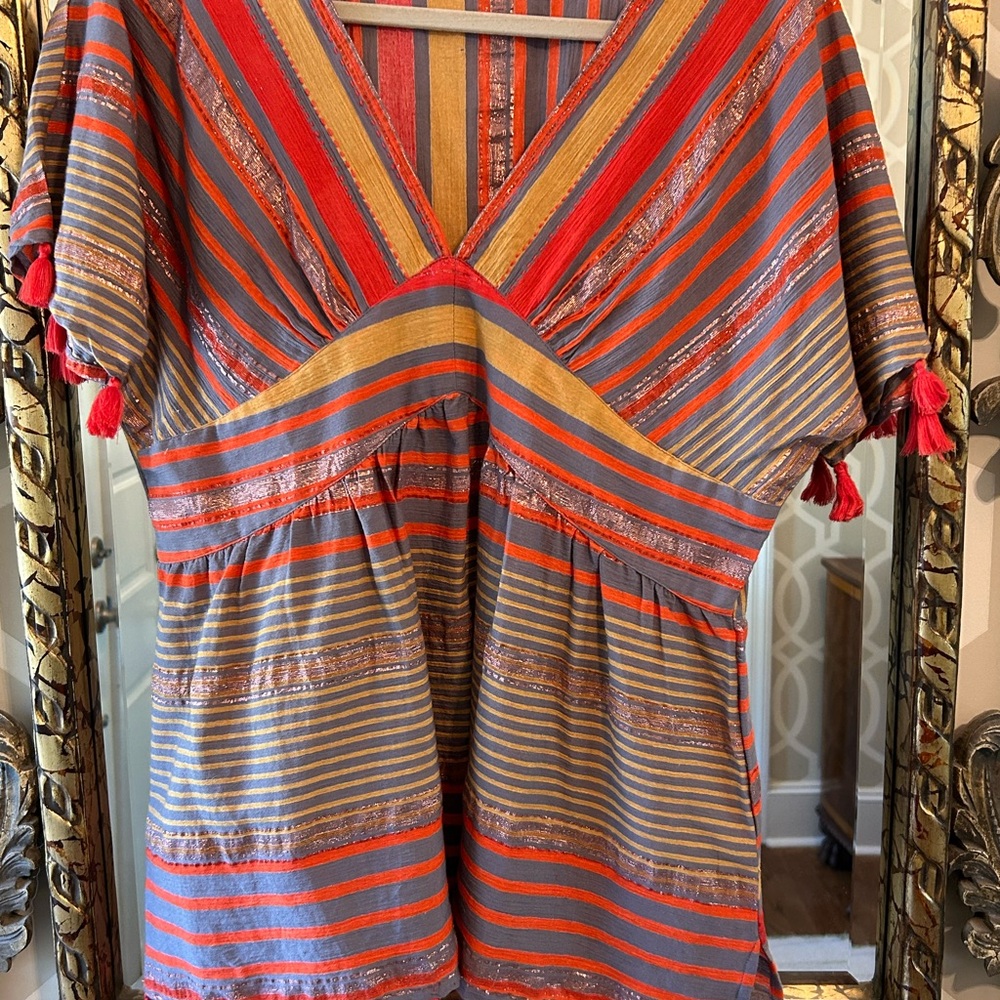 Oliphant Multicolor Striped Blouse Size Large